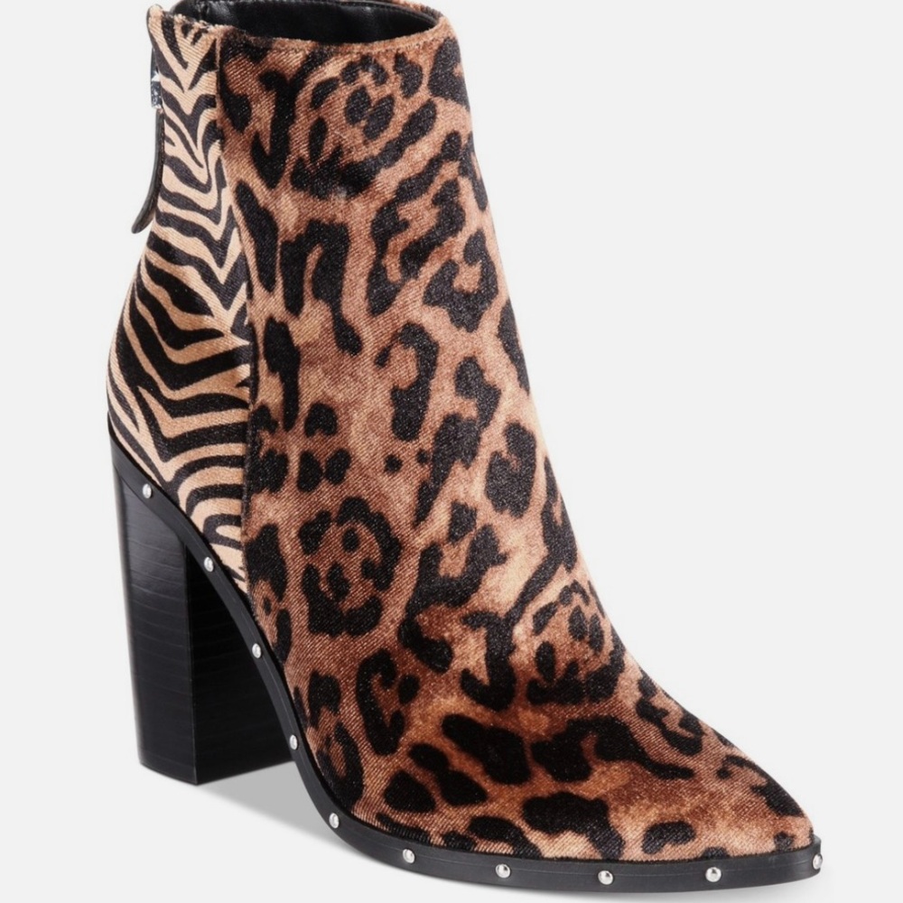 Aldo Ibalenna Ankle Boots Faux Fur Leopard Multi